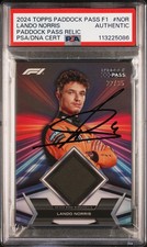 LANDO NORRIS SIGNED F1 TOPPS PADDOCK PASS RELIC PATCH CARD 22/35 PSA AUTHENTIC