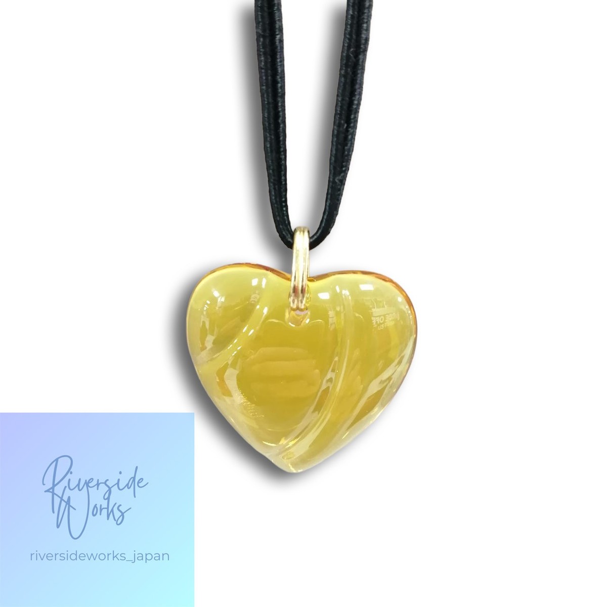 BACCARAT Crystal Heart Top Choker Amber Jewelry JP