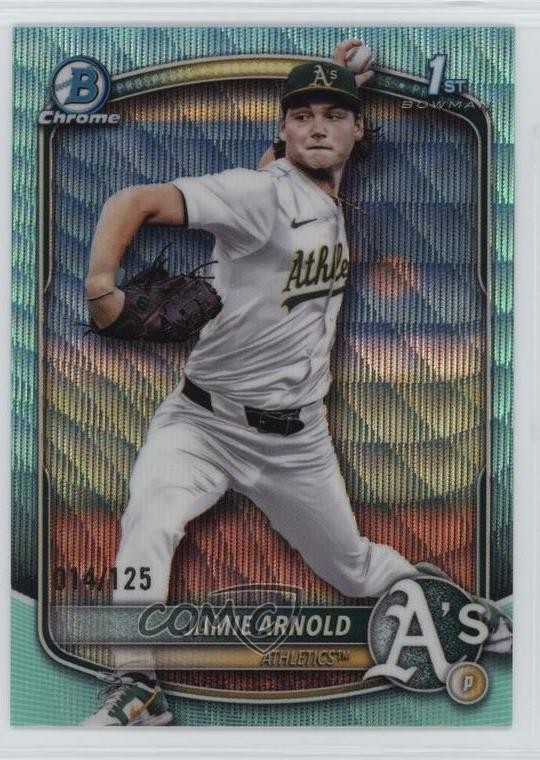 2025 Bowman Draft Chrome Aqua Wave Refractor 14/125 Jamie Arnold #BDC-30 1n9c