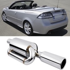 For 2003-2011 Saab 9-3 Chrome Twin Loop Exhaust Muffler 2.5 Inlet 4.0 Out Tip For 2003-2011 Saab 9-3 Chrome Twin Loop Exhaust Muffler 2.5 Inlet 4.0 Out Tip