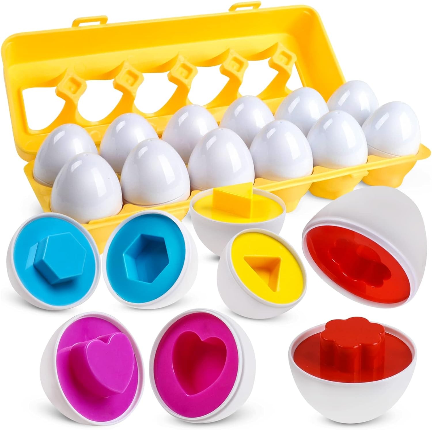 Matching Eggs Color and Shape Recoginition Sorter Puzzle Easter Eggs Sensory