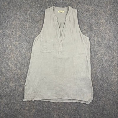 Stark X Women s Sleeveless Tunic Beach Pool Cover Up Beige Size Small Linen 063