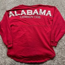 ALABAMA CRIMSON TIDE Spirit Jersey Shirt Womens Small Red Long Sleeve Cotton