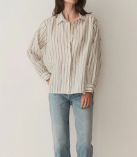 Doen Women’s Hava Top in San Leone Stripe Printed Shirt Blouse Tunic Top Size XL