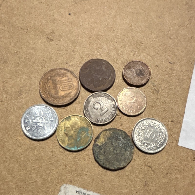 Mixed World Coin Lot - 2 Pfennig, Circulated, 1996, Uncertified, Ungraded