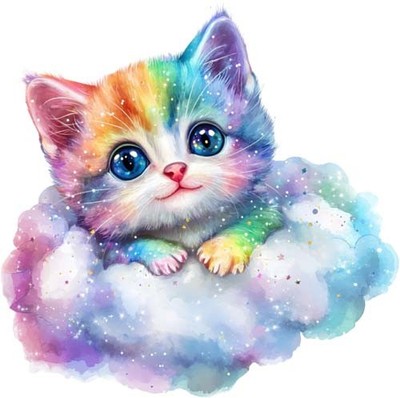 Bunte niedliche Kätzchen Katze Wandkunst Schlafzimmer Kinderzimmer Vinyl Aufkleber Abziehbild 6 Größen