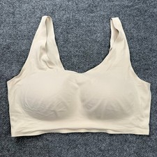 Uniqlo Women's AIRism Seamless Wireless Bra, Size Large, Beige, Pullover Comfort