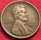 1917 Lincoln Wheat Cent Penny VF Details Nice Brown Patina 107yr Old Coin JC1234