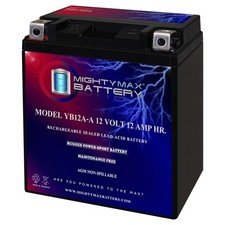 Mighty Max YB12A-A 12V 12AH Battery Replacement for Honda CM400 All 79-81
