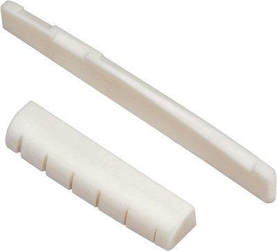 6 String Acoustic Guitar Bone Bridge Saddle and Nut Made of Real Bone