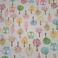 Pottery Barn Kids Woodland Owls Trees Twin Flat Sheet 100 Cotton
