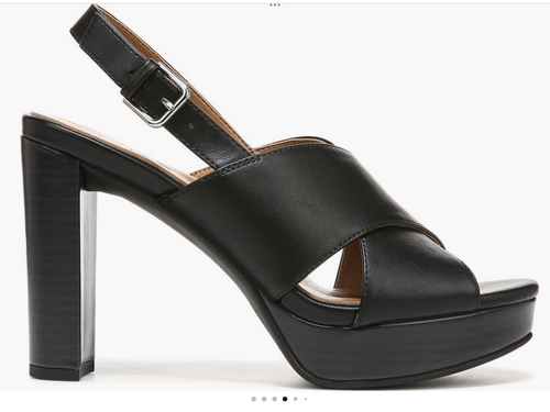 Nueva Sandalia Naturalizer Para Mujer Nylah Tacón Bloqueado Plataforma Negra 8W-ANCHO RARO - Imagen 2 de 6