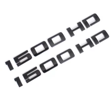 2Pcs Glossy Black 1500HD Nameplate Emblem Car Body Side Door Tailgate Badge