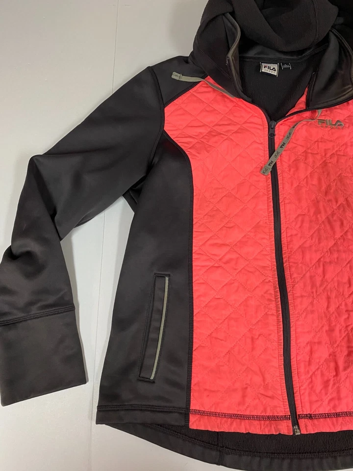 Chaqueta Fila Mujer Grande Gris Cremallera Completa Sudadera con Capucha Exterior Clásica Foto 3 de 4