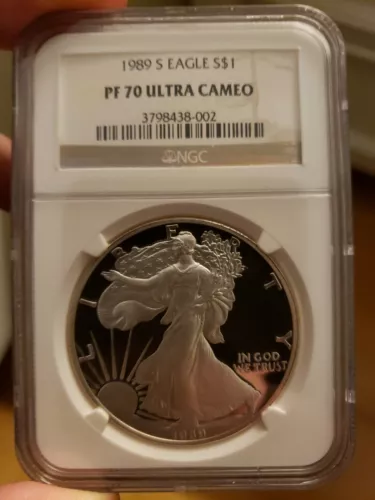 1989 S 1oz .999 FINE SILVER AMERICAN EAGLE DOLLAR S$1 NGC PF 70 ULTRA CAMEO