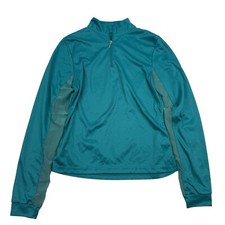 Ovation Teal 1/4 Zip Pullover Shirt Tech Top L/S Mesh Side Panels Girls Size L