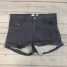 H M Shorts White/black striped size 8