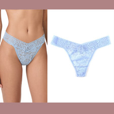 NEW 24 Hanky Panky  OS  Daily Lace Original Rise Thong in Blue  6249