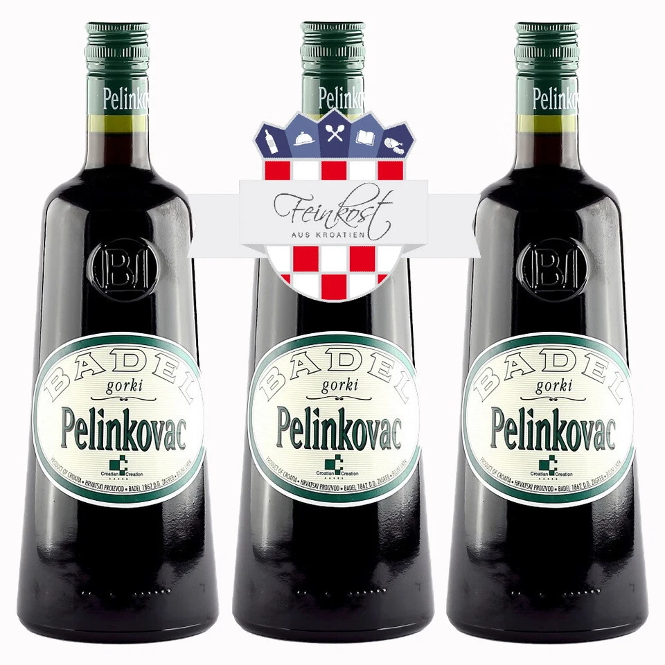 (EUR 17,33/L) 3x Pelinkovac Badel 1,0L Biljni Liker Kräuterlikör Kroatien 3x