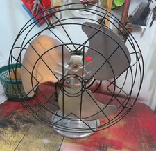 Vintage Russell Electric Co. Fan 18" 3 Aluminum Blade Electric Fan Single Speed