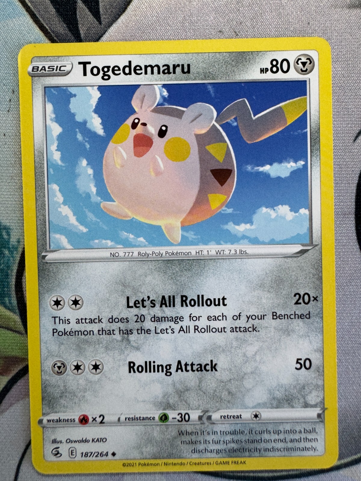Togedemaru Non-Holo English Pokemon TCG Card BKI190