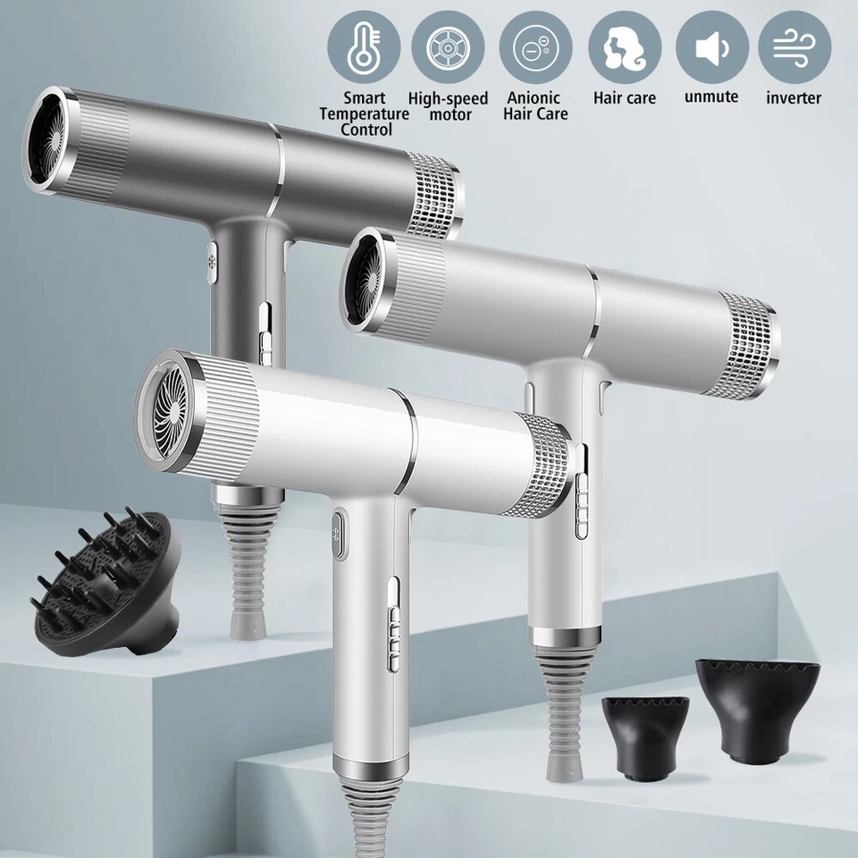 2500W Profesional Iónico negativo Secadoras De Cabello Secador con 3 Boquillas - Imagem 4 de 4