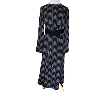 Ted Baker Aselli Atlas Double Split Long Sleev Midi Dress Size XXS (0) New $295