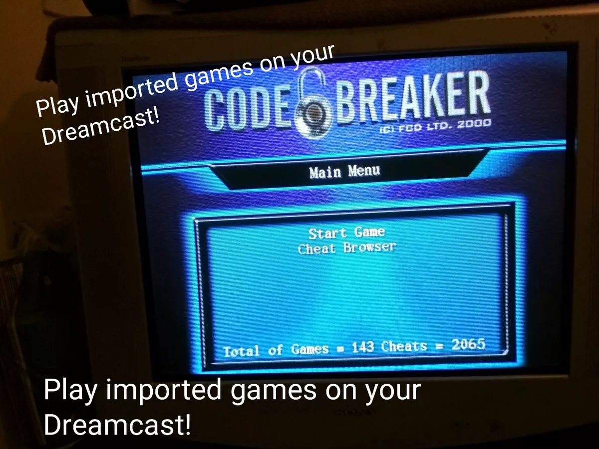 Code Breaker - Cheats & Play Imported Games - Sega Dreamcast - Region FREE