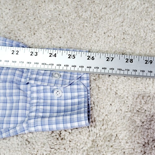 Peter Millar Collection Shirt Men L Blue Check Plaid Long Sleeve Button Up - Picture 13 of 13