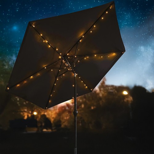 LED Parasol String Lights Solar Multi Function Umbrella Lighting Garden Decor - Picture 3 of 24