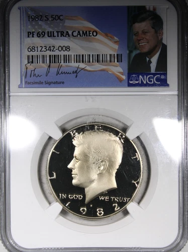 1982-S Proof Clad Kennedy Half Dollar NGC PR69 ULTRA CAMEO Deep Mirrors