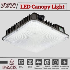 WYZM 2 Pack LED Canopy Light 70W Gas Station Carport Ceiling Lights 5500K White