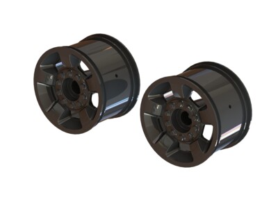 ARRMA AR510117 MT 2.8'' Wheel 14mm Hex Black Chrome (2) : Bigrock / Granite