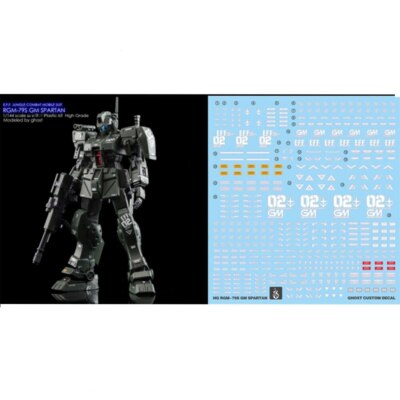 for HG 1/144 RGM-79S GM Spartan High Grade HGUC OYW Water UV Light React Decal