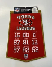 San Francisco 49ers NFL Winning Streak Embroidered Legends Traditions Banner!
