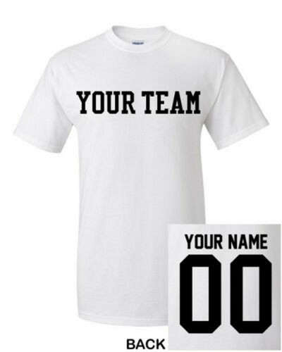 Personalisiertes MASSGESCHNEIDERTES sportliches T-Shirt Ihr Name Nummer Teamname auf Rückseite & Vorderseite - Bild 12 von 25