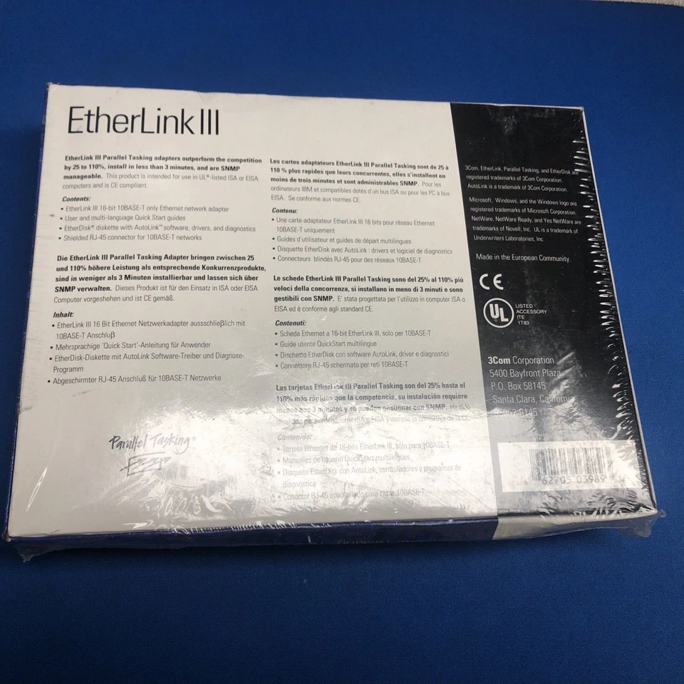 NEW 3COM 3C509B-TPO EtherLink III Parallel 10BASE-T Network Adapter - Image 2 of 2
