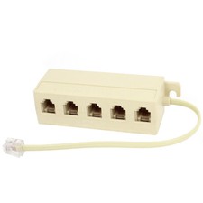 RJ11 Telephone Line Splitter Adapter 5 Way 1 Male to 5 Female Phone Plug Jack