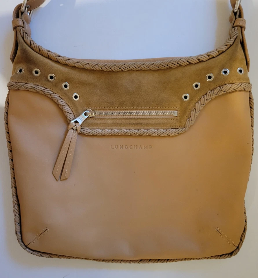 Bolso Bandolera LONGCHAMP Kate Moss Lino Amarillo Cuero Gamuza Ojales Foto 4 de 4