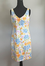 Jones New York Signature Floral Shift Dress Stretch Cotton Size 8