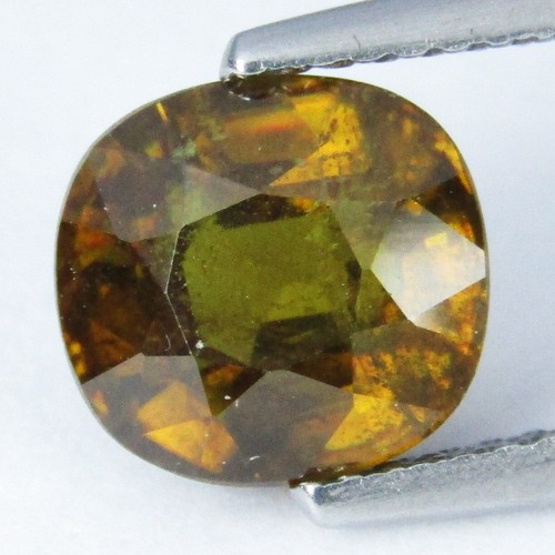 2.65Cts Stunning Natural Sphene Titanite 8.3x7.8x5mm Cushion Shape Gemstone - Picture 2 of 5