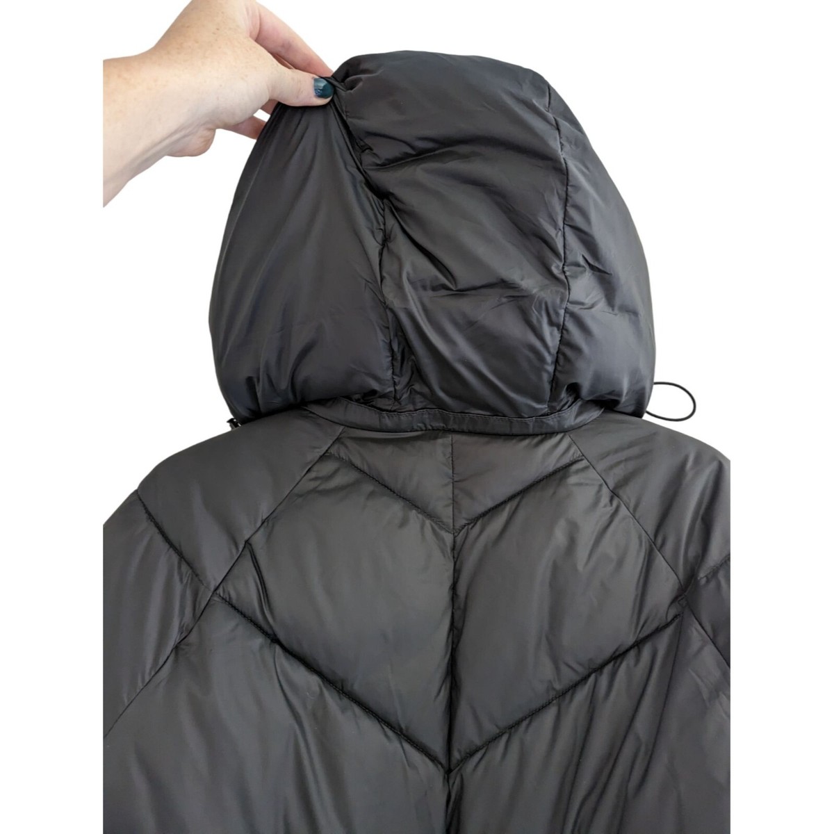 NWOT Express Belted Black Quilted Puffer Long Winter Jacket