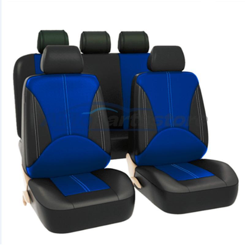 PU Leather Seat Covers Full Set Protector Cushion For Car 5-Sits Breathable 9Pcs