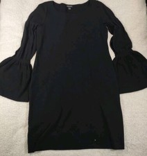 Ann Taylor Sz Sm Sweater Dress Classic Black Long Poet Bell Sleeves Boho