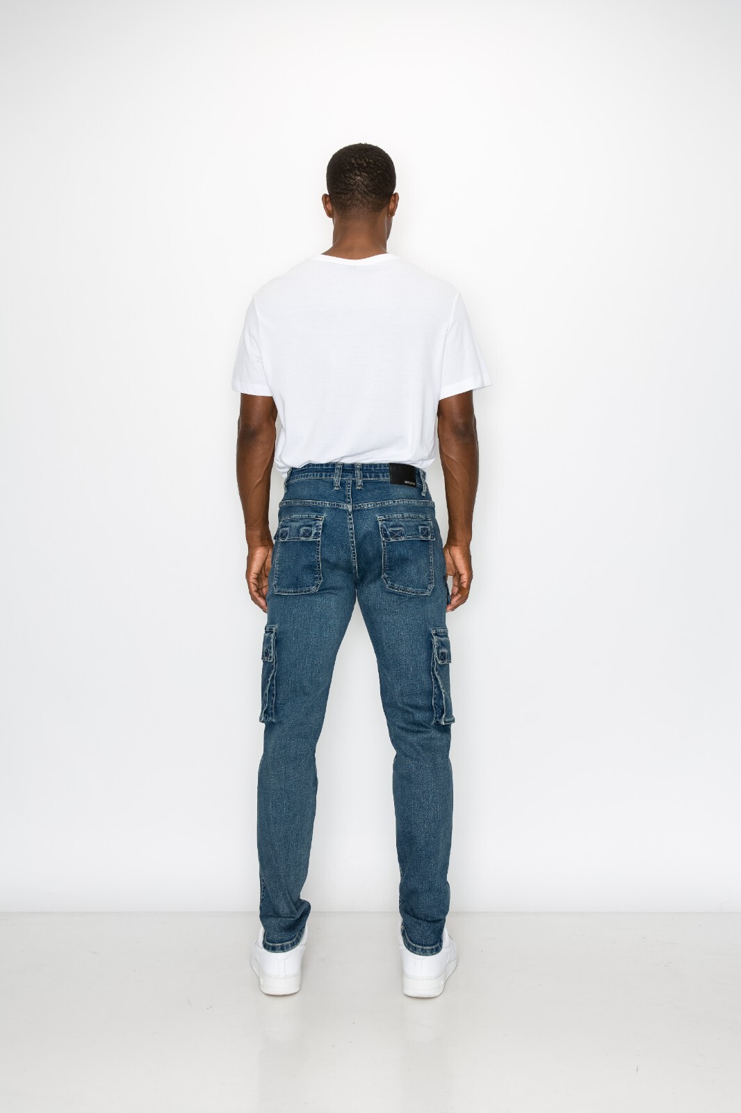 Victorious Men's Casual Utility Cargo Multi Pockets Denim Jeans DL1443
