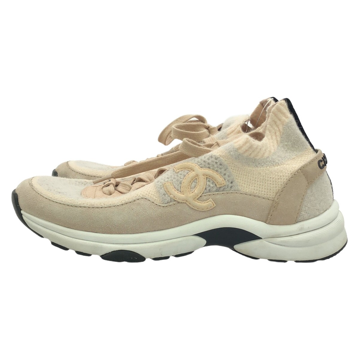 CHANEL sneakers shoes #37 lace-up Pink Used | eBay