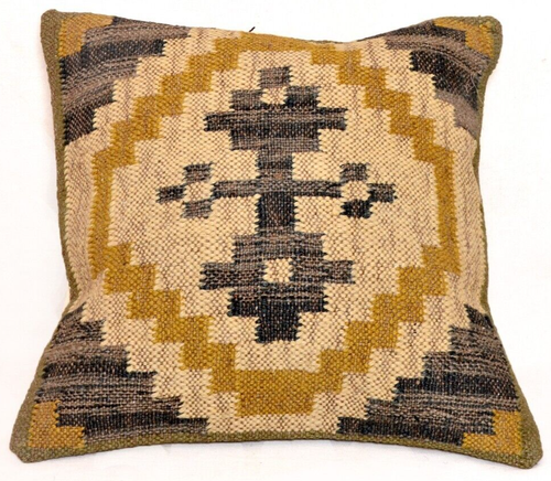 4 Pcs Jute Kilim Handmade Pillow Case 18x18 Jute Throw Vintage Home Deco Cushion - Picture 4 of 8