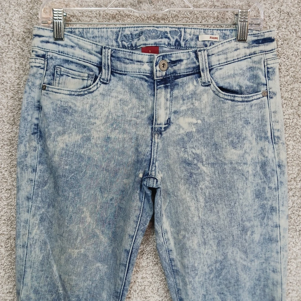 Pantalones de mezclilla Arizona para mujer talla 9 azul lavado ácido calce ajustado ajustados elásticos piedra Foto 2 de 4