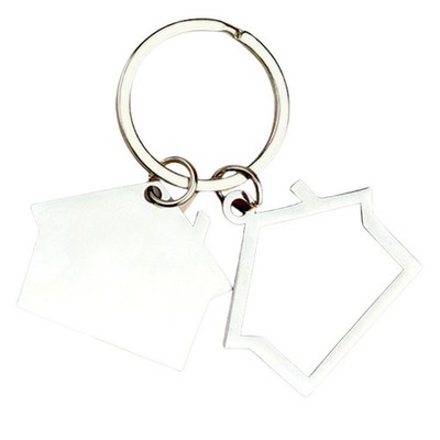 Minimalist House Shape Keyring Two Layer Alloy Design Practical Gift For Family