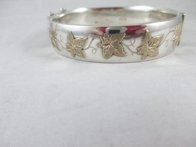 SCHÖNER VINTAGE STERLINGSILBER ''BLATT'' ARMREIF VON CHARLES. S.GREEN, BIRM 1965